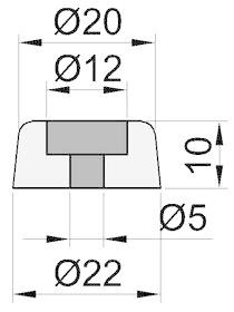 rubber-voetje-d=13-h=11mm