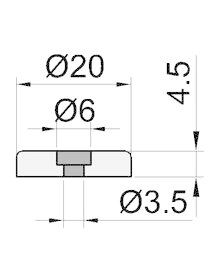rubber-voetje-d=20-h=45mm